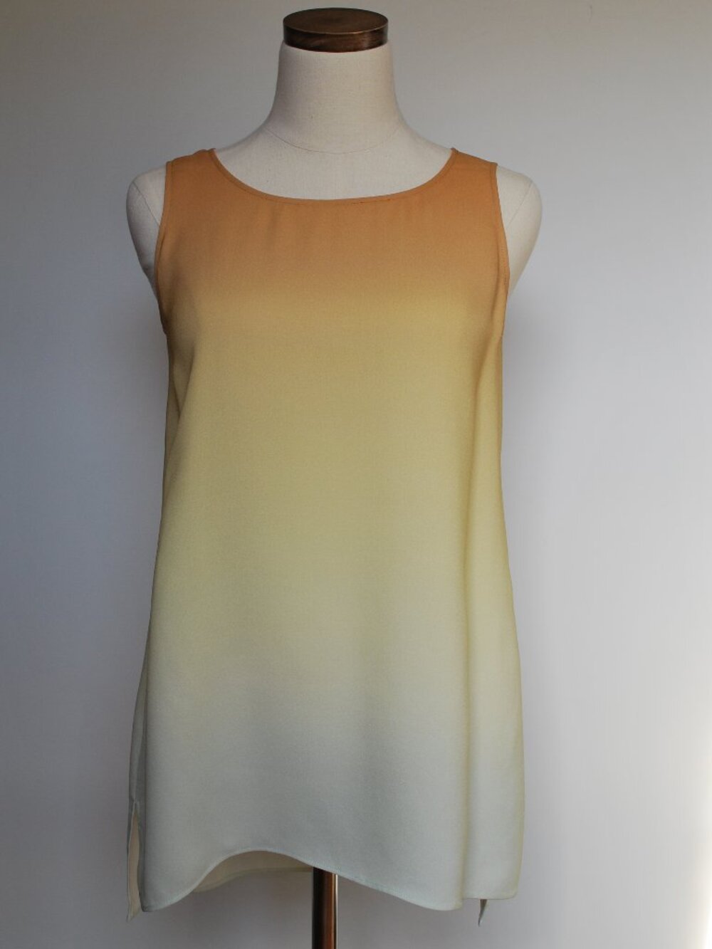 Lafayette 148 Silk Gradient Top | Yellow to Blue | XS